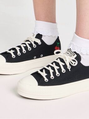 Converse Chuck Taylor All Star Lift Ox Platform Sneakers with Cherries